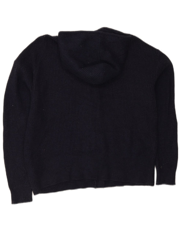 Marks & Spencer Dame Hætte Cardigan Sweater UK 14 Medium Navy Blue