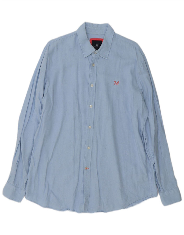 Crew Clothing Herreskjorte Stor Blå Linen