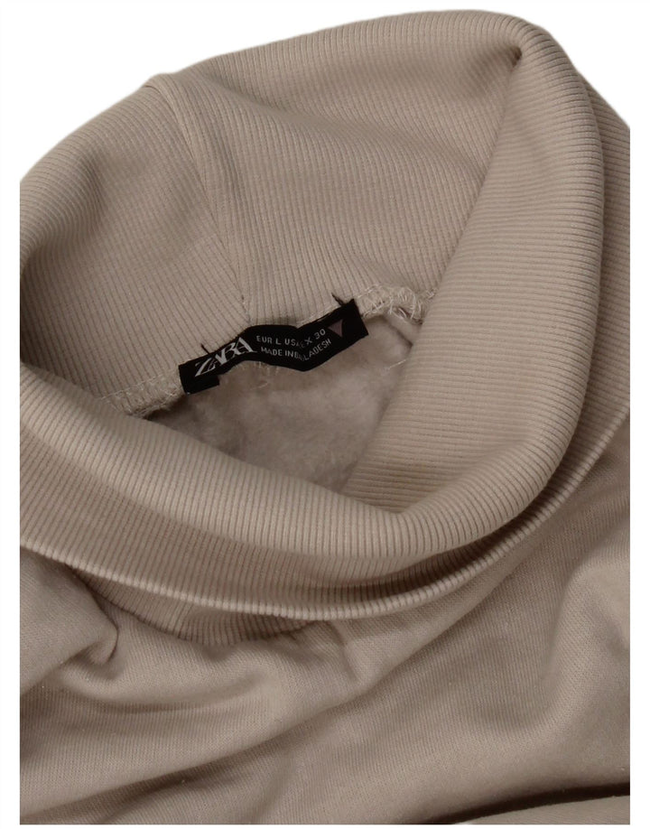 Zara Dame Rullehals Sweatshirt Jumper UK 14 Medium Grey