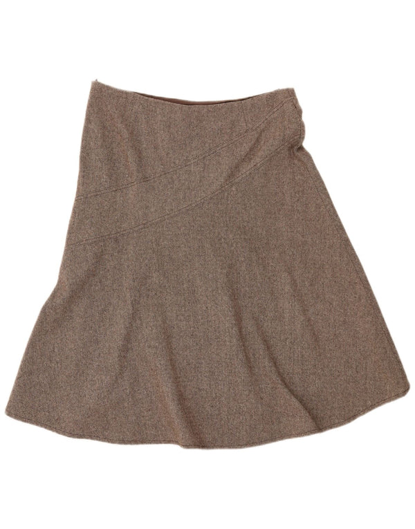 Topshop Dame A-Line Nederdel UK 12 Medium W32 Brun Uld