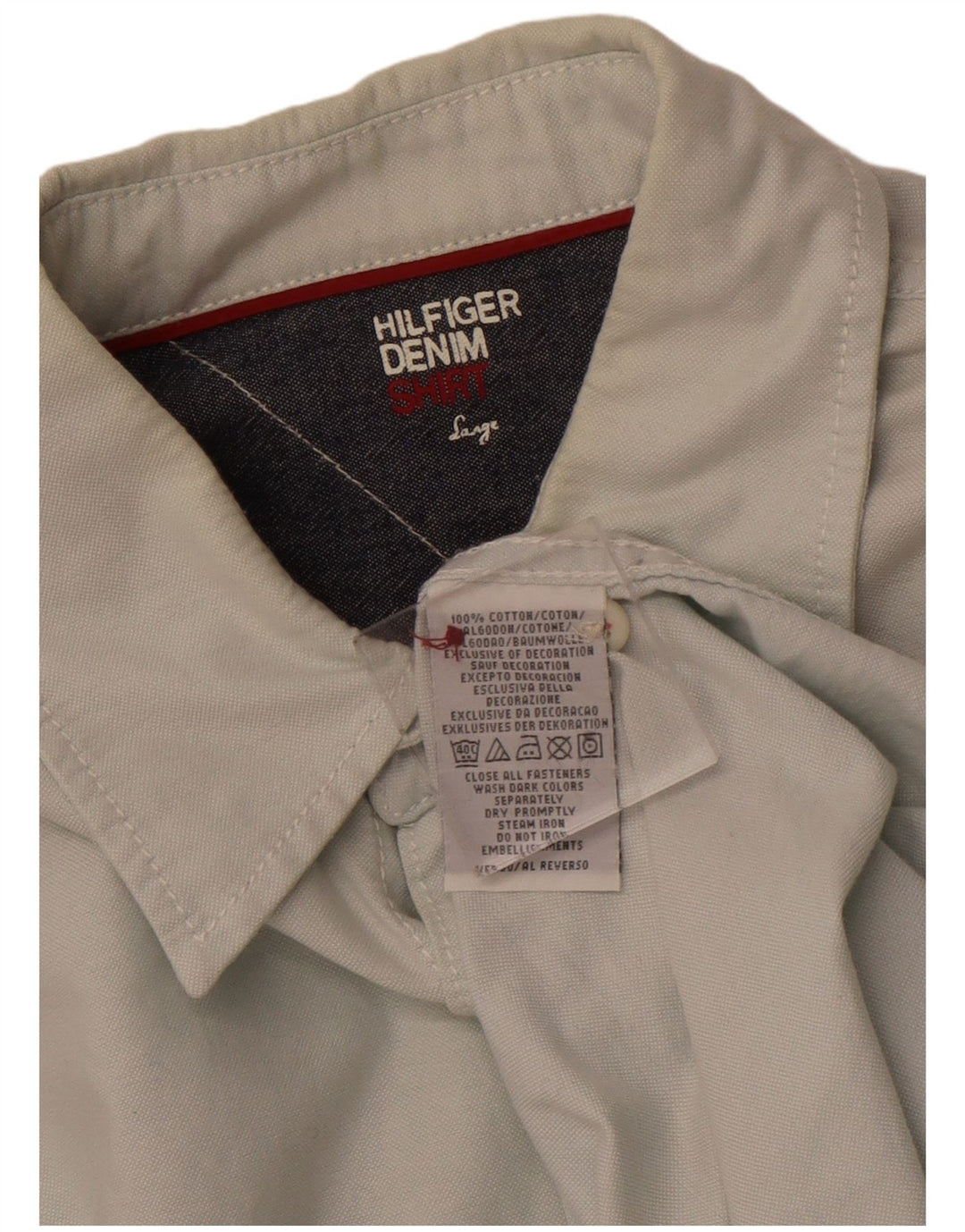 TOMMY HILFIGER Herreskjorte Stor grøn bomuld