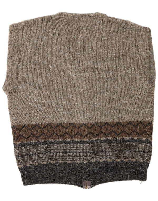 CONSENSO Herre ærmeløs cardigan sweater XL Brun Geometrisk