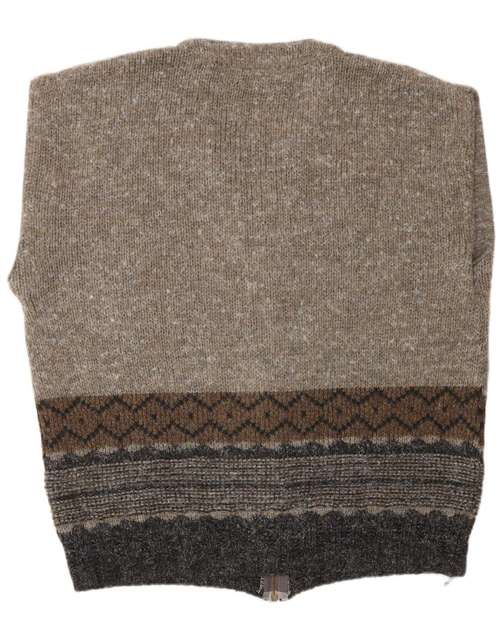 CONSENSO Herre ærmeløs cardigan sweater XL Brun Geometrisk