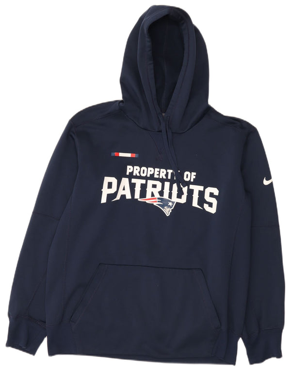 Nike Herre New England Patriots Grafisk Hættetrøje Jumper Medium Navy Blue