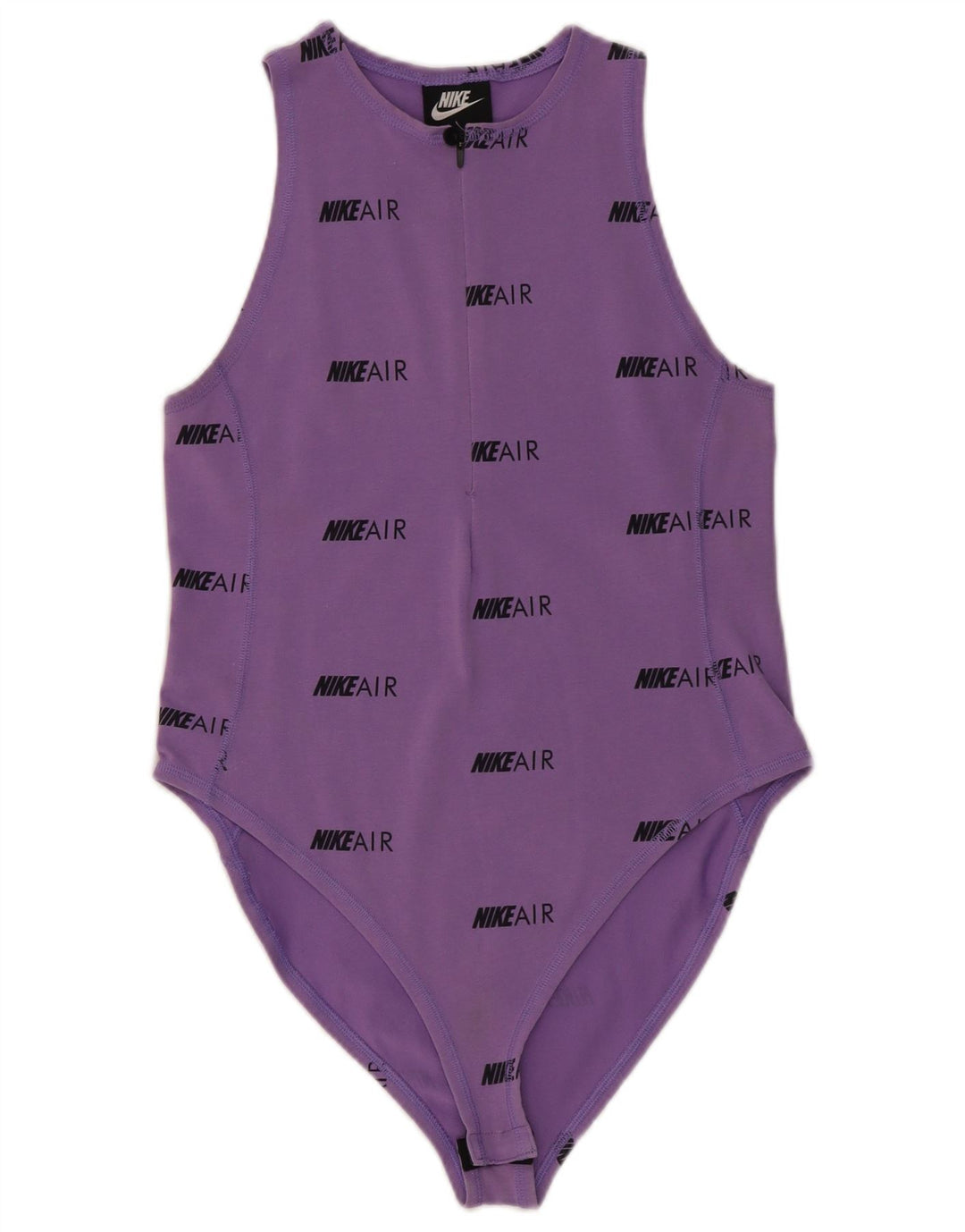 Nike Kvinders Grafisk Bodysuit UK 12 Medium Lilla Bomuld