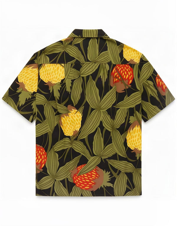 Vintage kortærmet skjorte til kvinder UK 20 2XL flerfarvet blomsterbomuld