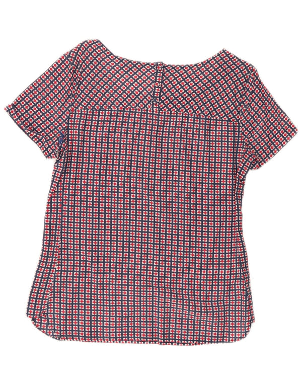 Tommy Hilfiger Damebluse Top US 6 Medium Navyblå Geometrisk Bomuld