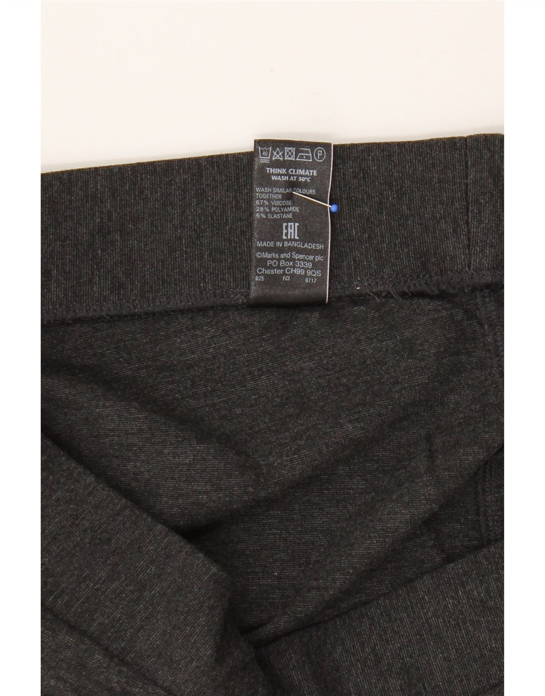 Marks & Spencer Womens Crop Leggings UK 12 Medium Grey Viscose