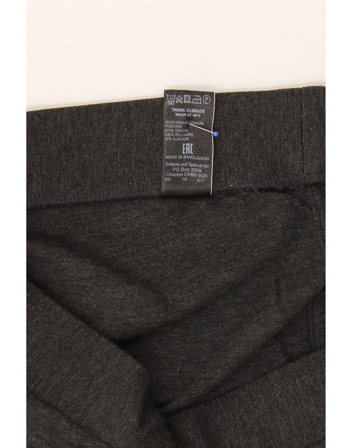 Marks & Spencer Womens Crop Leggings UK 12 Medium Grey Viscose