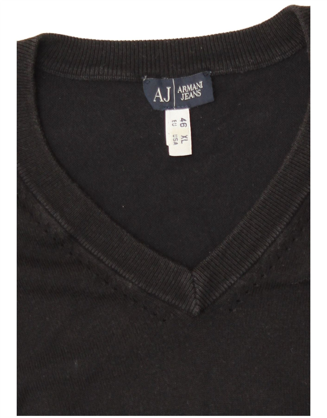 Armani Jeans Dame V-hals sweater EU 46 XL Sort