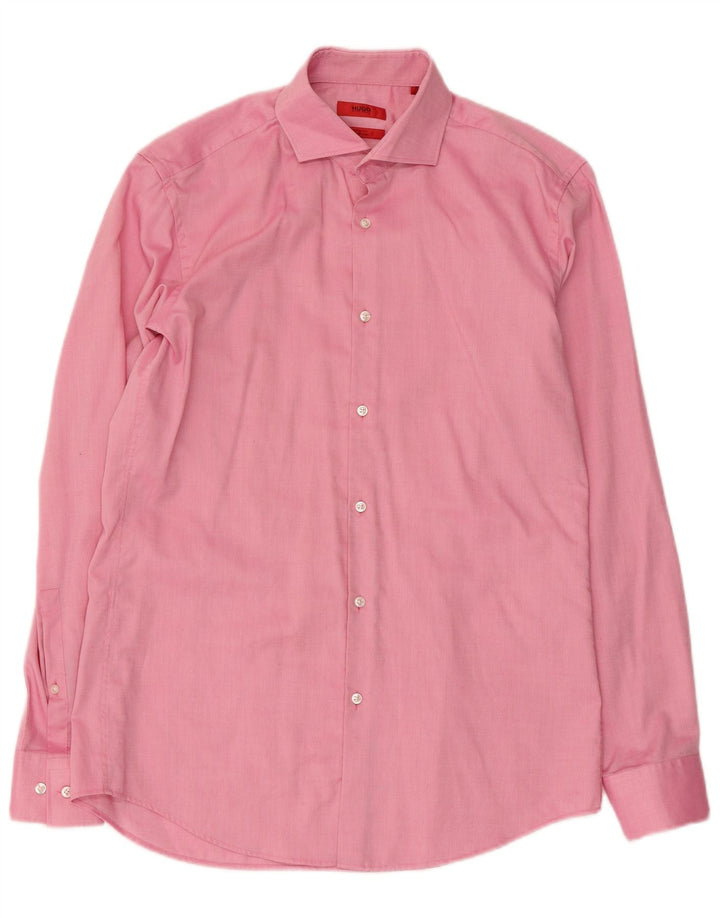 Hugo Boss Herre Slim Fit Skjorte Størrelse 39 15 1/2 Medium Pink
