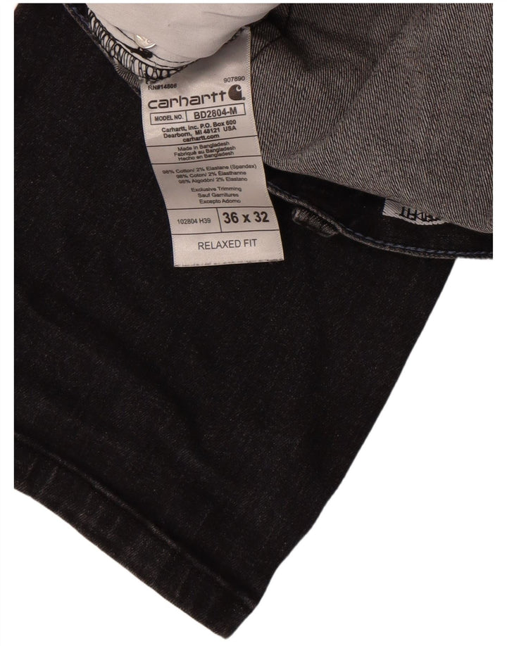 Carhartt Herre Relaxed Fit Straight Jeans W36 L32 Sort Bomuld