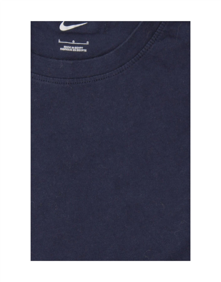 NIKE Mens T-Shirt Top Large Navy Blue Cotton