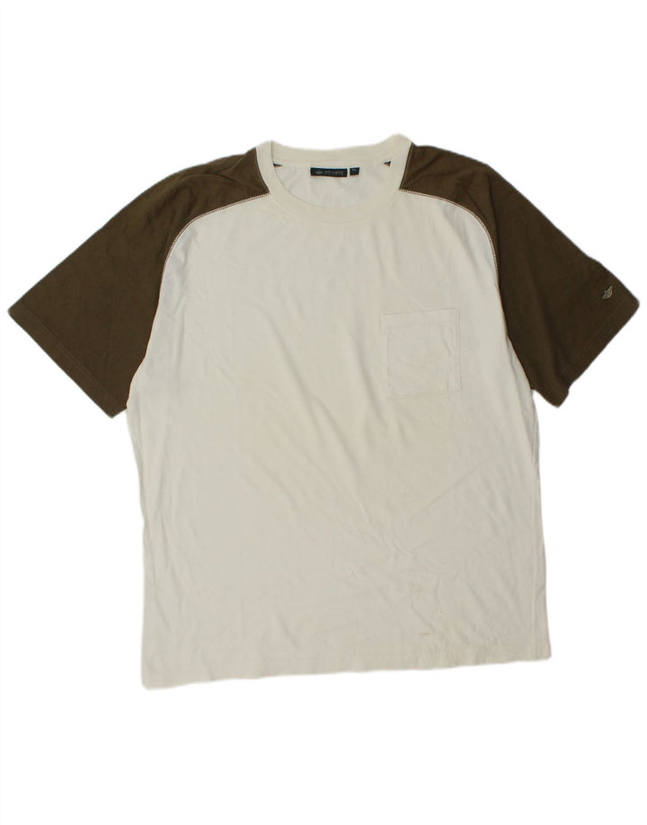 Dockers Herre Khakis T-Shirt Top XL Hvid Colourblock