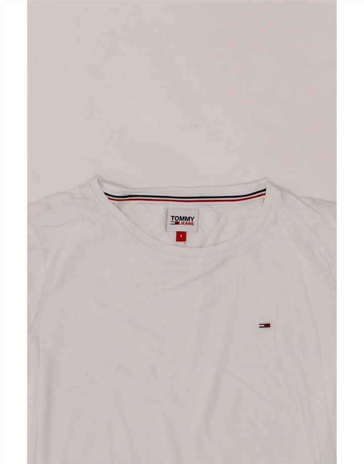 TOMMY HILFIGER Womens T-Shirt Top UK 10 Small White Vintage Tommy Hilfiger and Second-Hand Tommy Hilfiger from Messina Hembry 