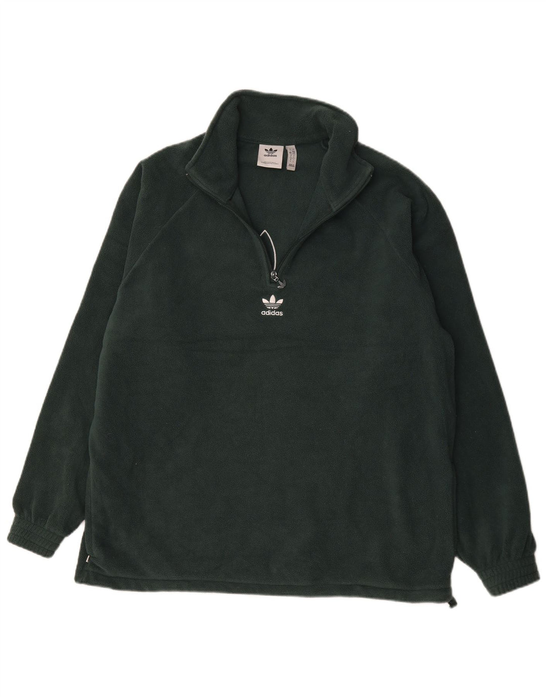 Adidas Herre grafisk fleecetrøje med lynlåshals Stor grøn polyester