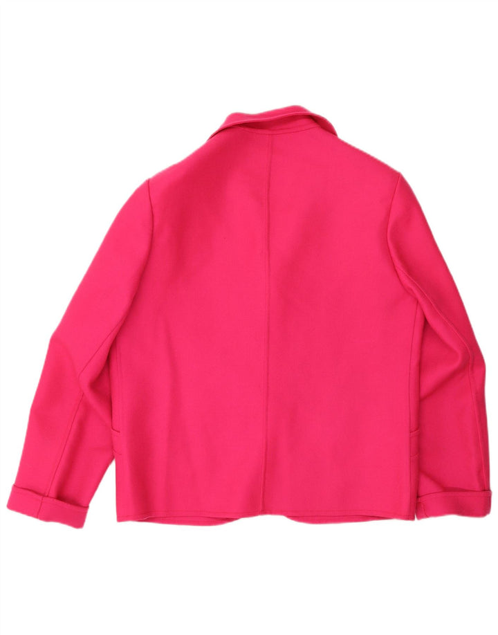 Vintage dame 1-knaps blazerjakke IT 44 Medium Pink Uld