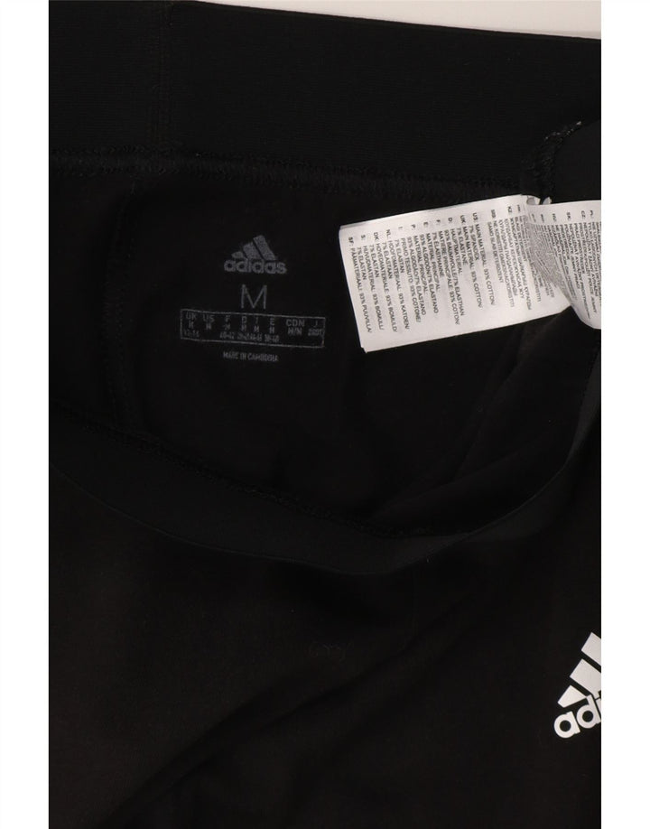 ADIDAS Dame Leggings UK 12/14 Medium Sort Bomuld