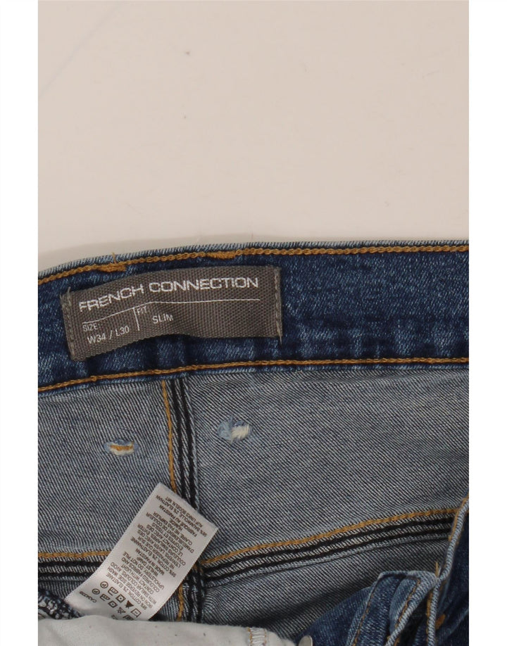 FRANSK FORBINDELSE Herre Slim Jeans W34 L30 Blå Bomuld