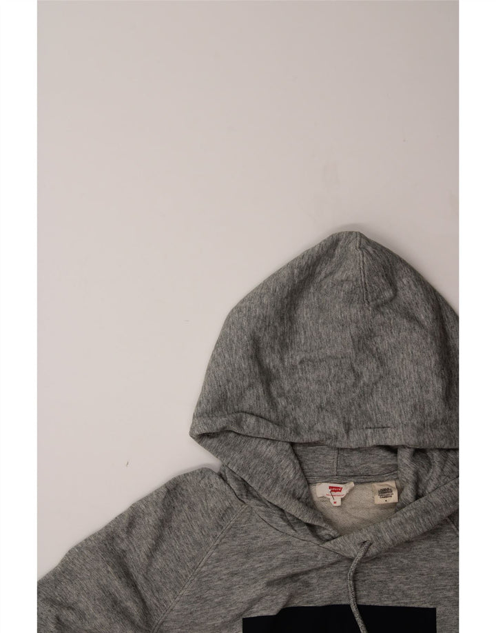 LEVI'S Mens Graphic Hoodie Jumper Medium Grey Cotton Vintage Levi's and Second-Hand Levi's from Messina Hembry 