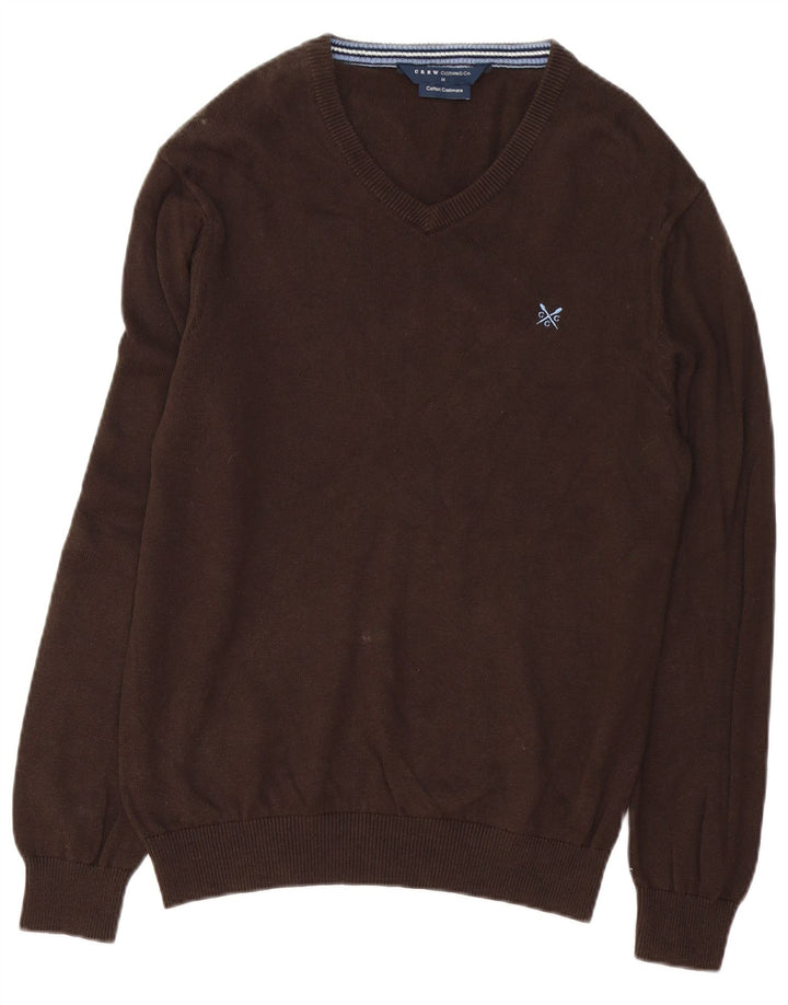 Besætningstøj Herre V-hals sweater Medium brun bomuld