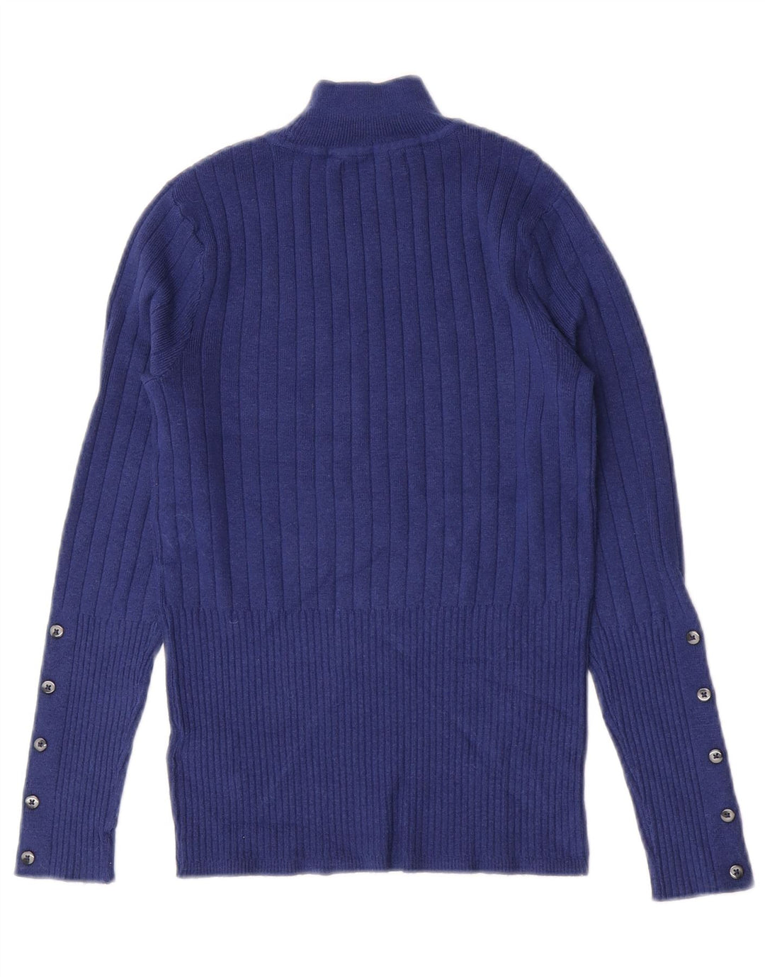 Marks & Spencer Dame Turtle Neck Jumper Sweater UK 8 Small Blue Viscose