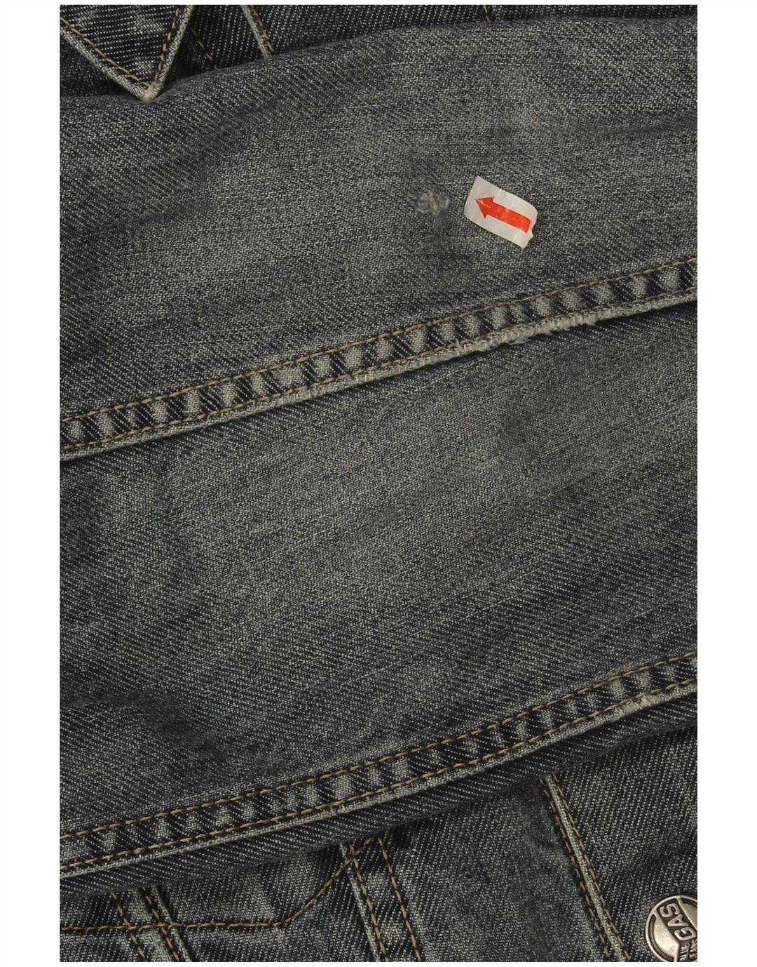 Gas Dame Crop Denim Jacket UK 14 Medium Blue Cotton