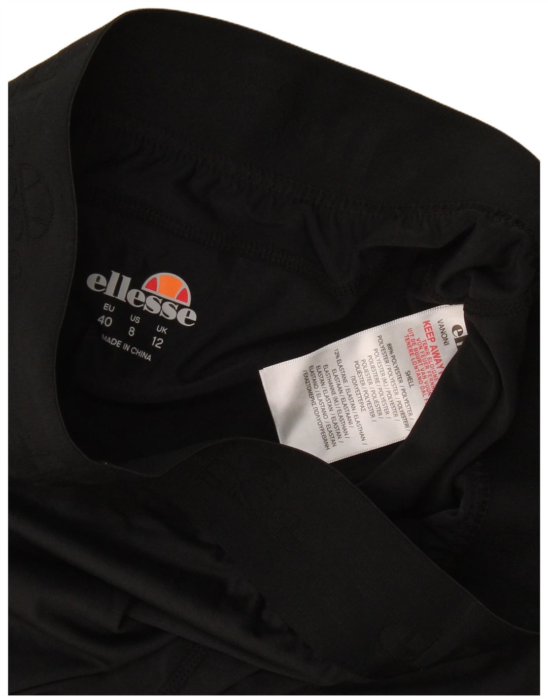 Ellesse Dame Capri Leggings UK 12 Medium Sort Polyester