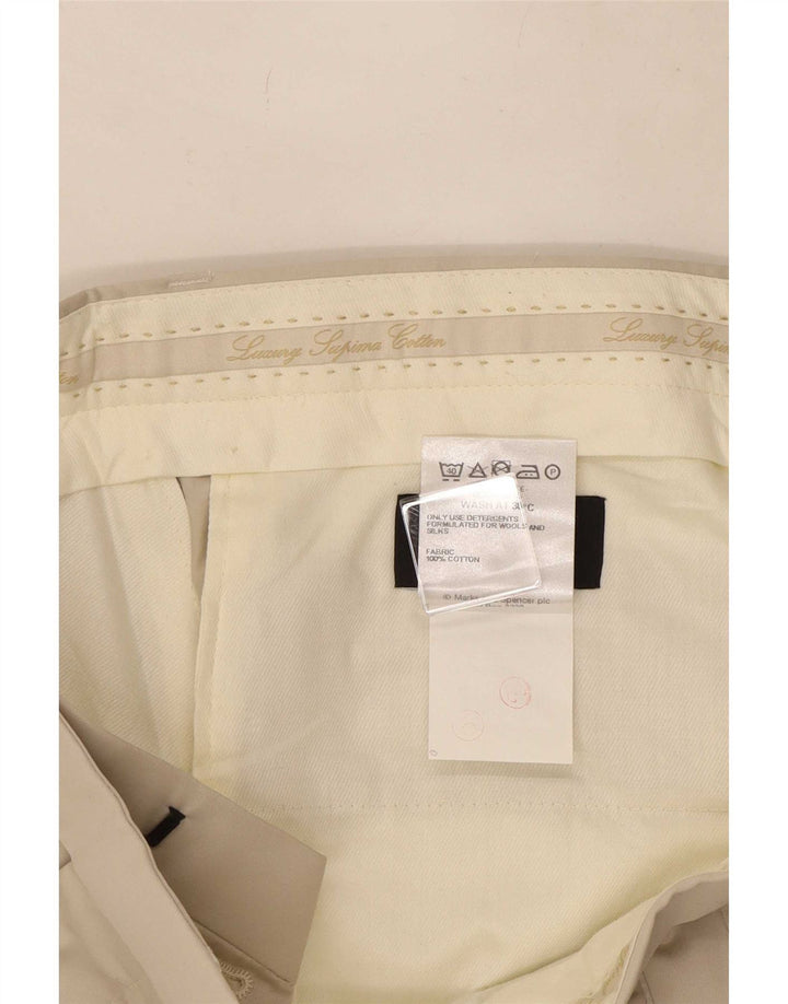 Marks & Spencer Lige jakkesæt til herrebukser W34 L29 Beige bomuld
