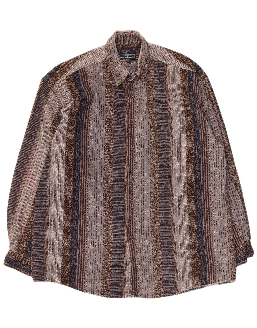 Vintage herreskjorte stor flerfarvet stribet