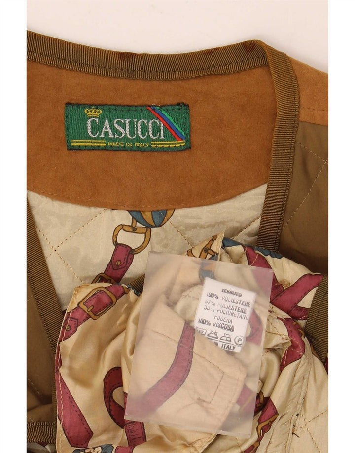 Casucci Herre Quiltet Gilet UK 36 Small Khaki Polyester