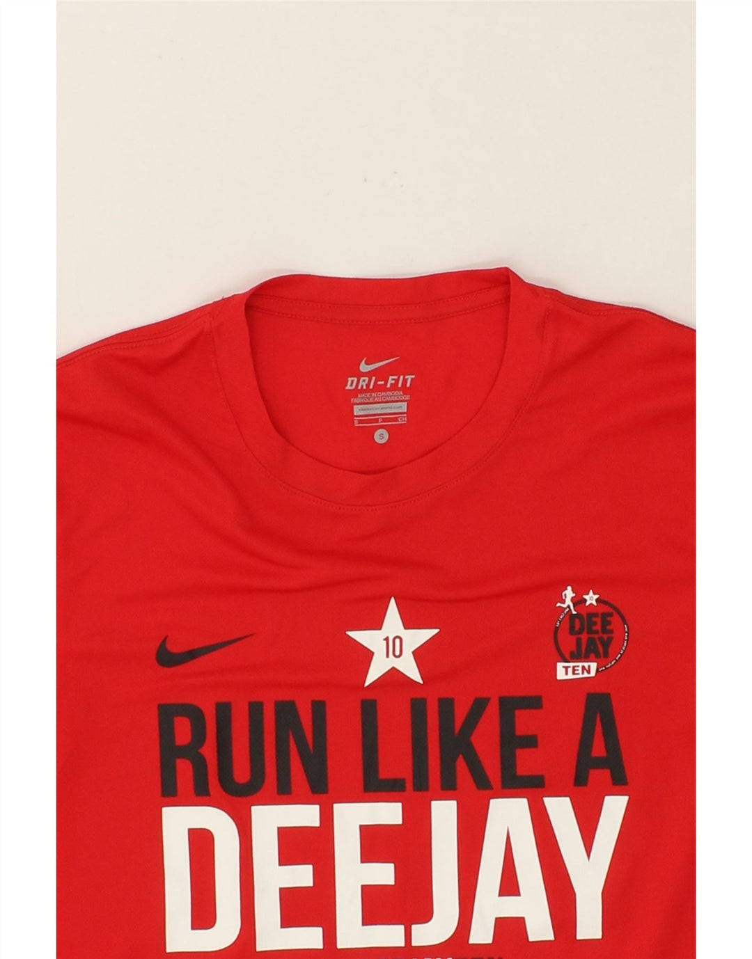 NIKE Mens Dri Fit Running Graphic T-Shirt Top Small Red Polyester Vintage Nike and Second-Hand Nike from Messina Hembry 