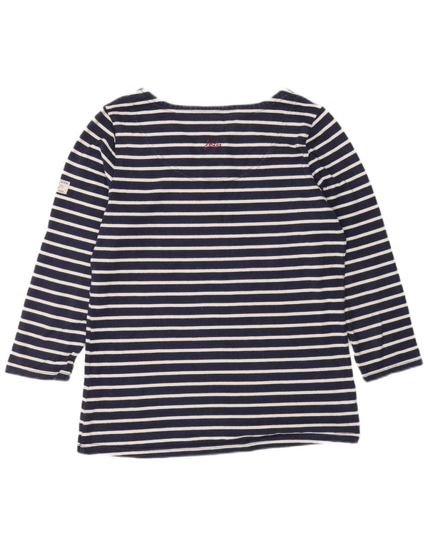 Joules Womens Regular Fit Top 3/4 ærmer UK 10 Small Marineblå Stribet