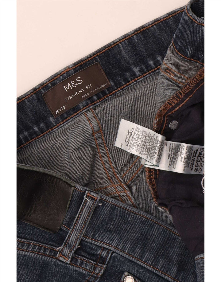 Marks & Spencer Straight Jeans til mænd W36 L29 Marineblå bomuld