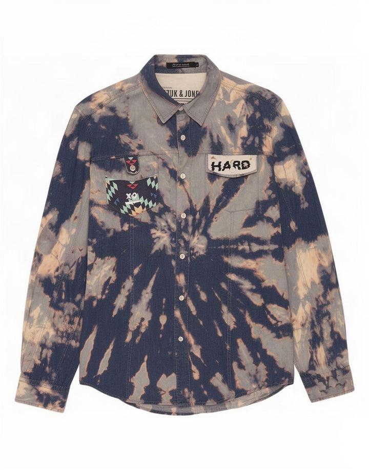 Jack & Jones Denimskjorte til mænd Large Blue Tie Dye