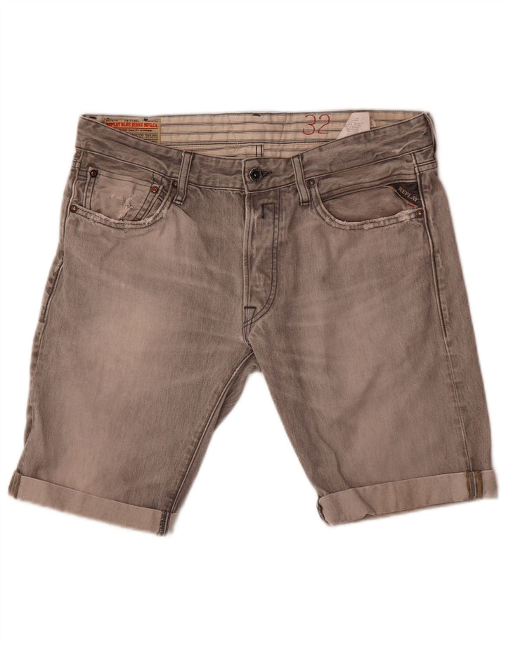 Replay Dame Lenrick Denim Shorts W32 Medium Grey Bomuld