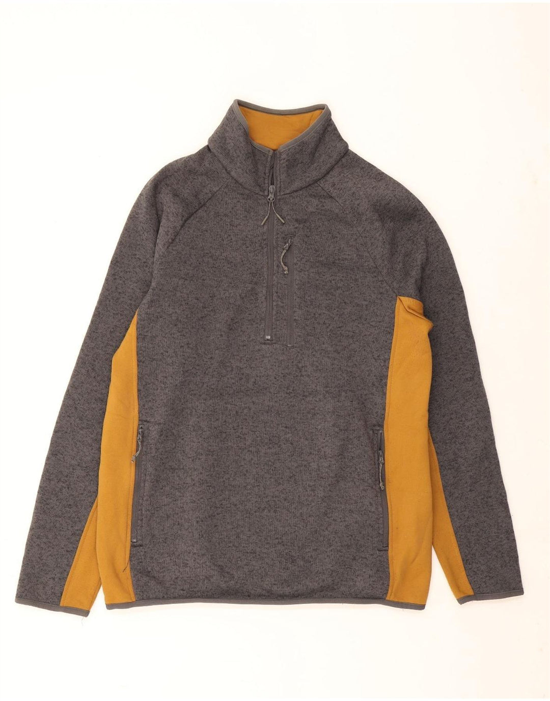Mountain Warehouse Herre Zip Neck Sweatshirt Jumper Large Grå Colourblock
