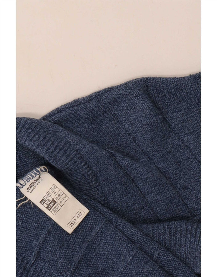 Marks & Spencer Herre St. Michael Cardigan Sweater XL Marineblå Akryl