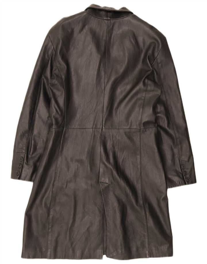 Vintage læderfrakke til kvinder UK 18 XL sort læder