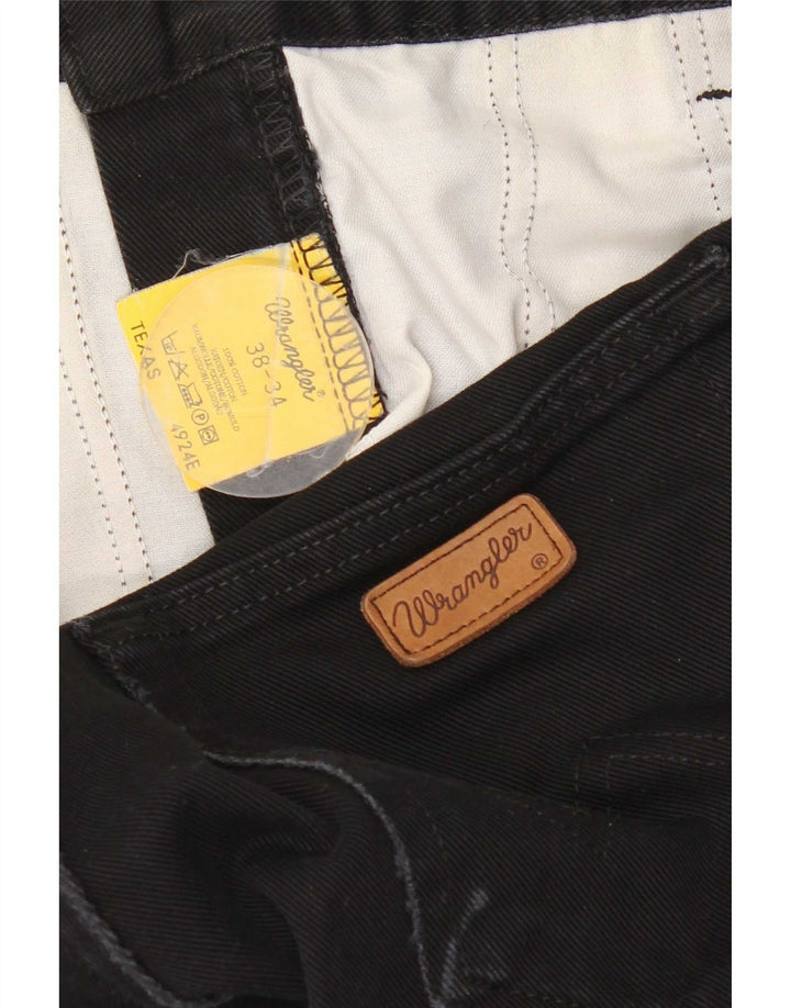 Wrangler Herre Texas Straight Jeans W38 L34 Sort Bomuld