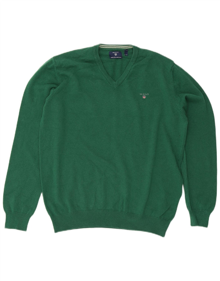 Gant Herre V-hals sweater XL Grøn uld