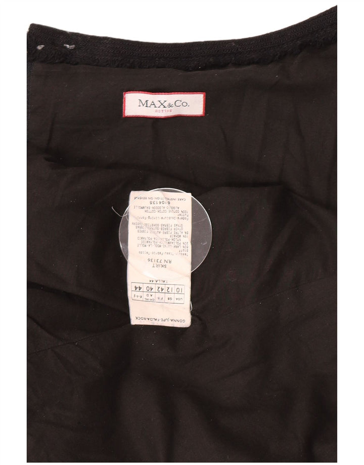 Max & Co. Dame A-Line nederdel UK 12 Medium W30 Sort Uld