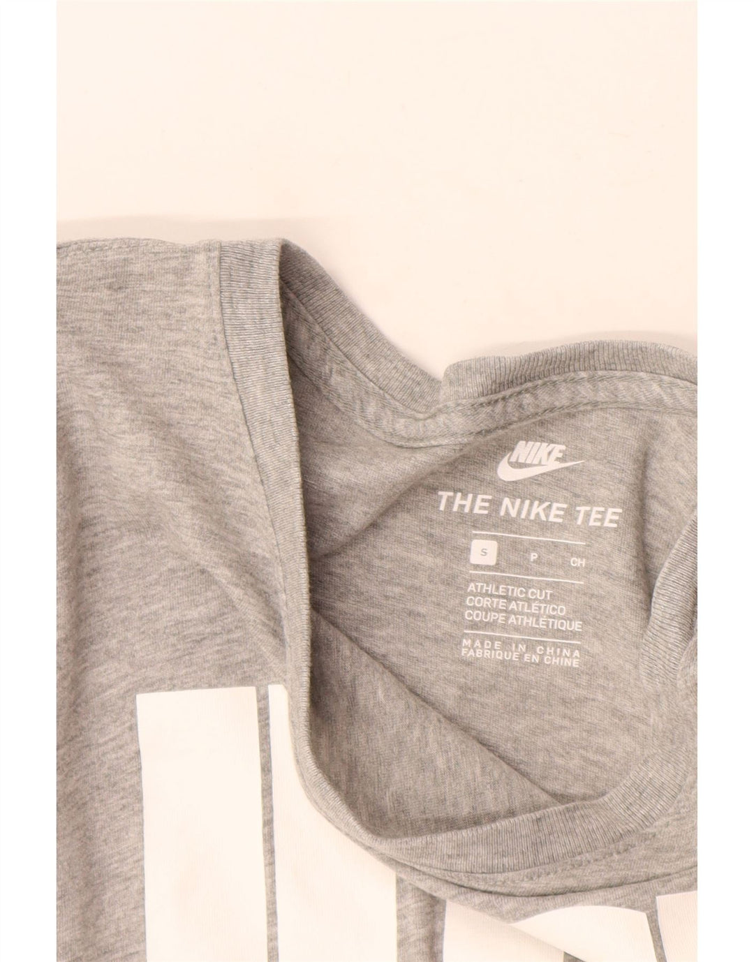 Nike Dame Athletic Cut Grafisk Top Langærmet UK 10 Small Grå Flecked