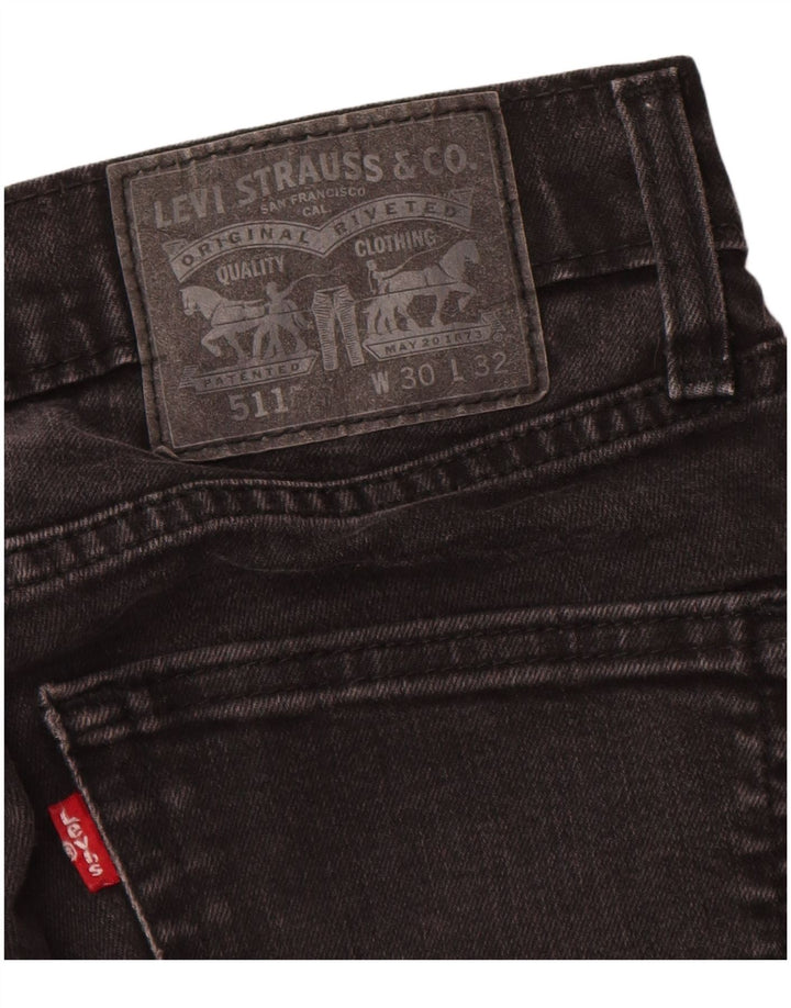 Levi's Herre 511 Slim Jeans W30 L24 Sort Bomuld