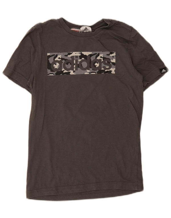 Adidas drenge grafisk t-shirt top 11-12 år grå bomuld