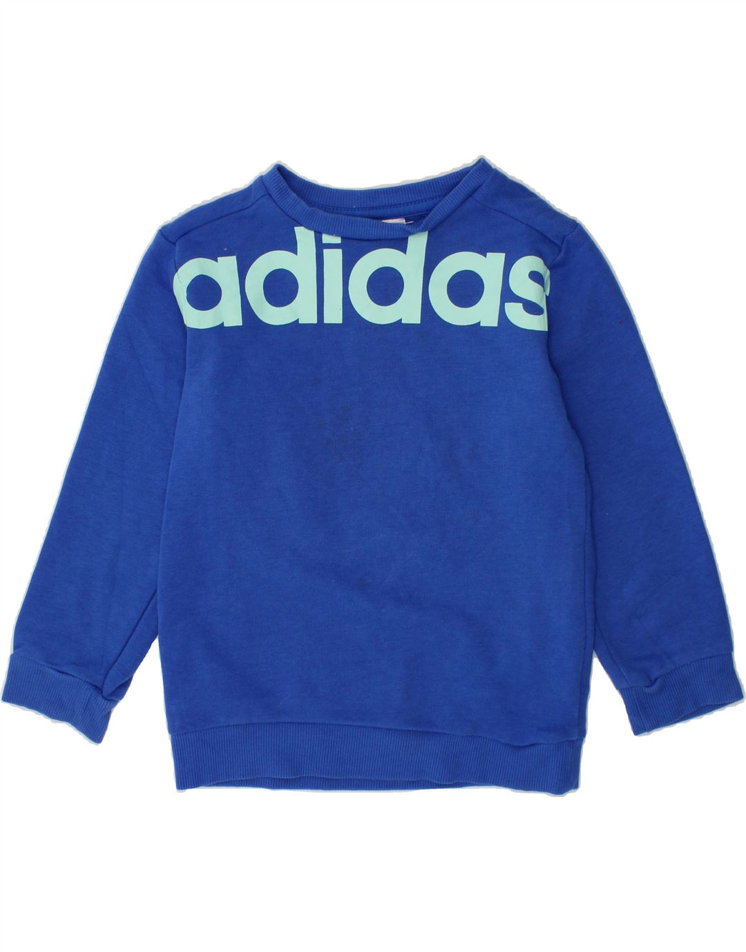 ADIDAS Boys Graphic Sweatshirt Jumper 3-4 Years Navy Blue Cotton Vintage Adidas and Second-Hand Adidas from Messina Hembry 