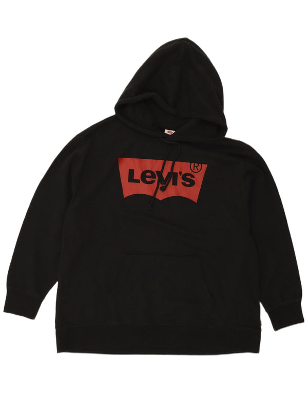 Levi's Grafisk hættetrøje til kvinder UK 18 XL Sort bomuld