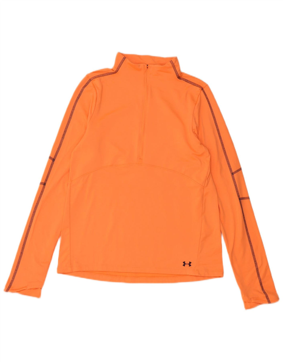 Under Armour Herre Zip Neck Pullover Træningsdragt Top Lille Orange Polyester