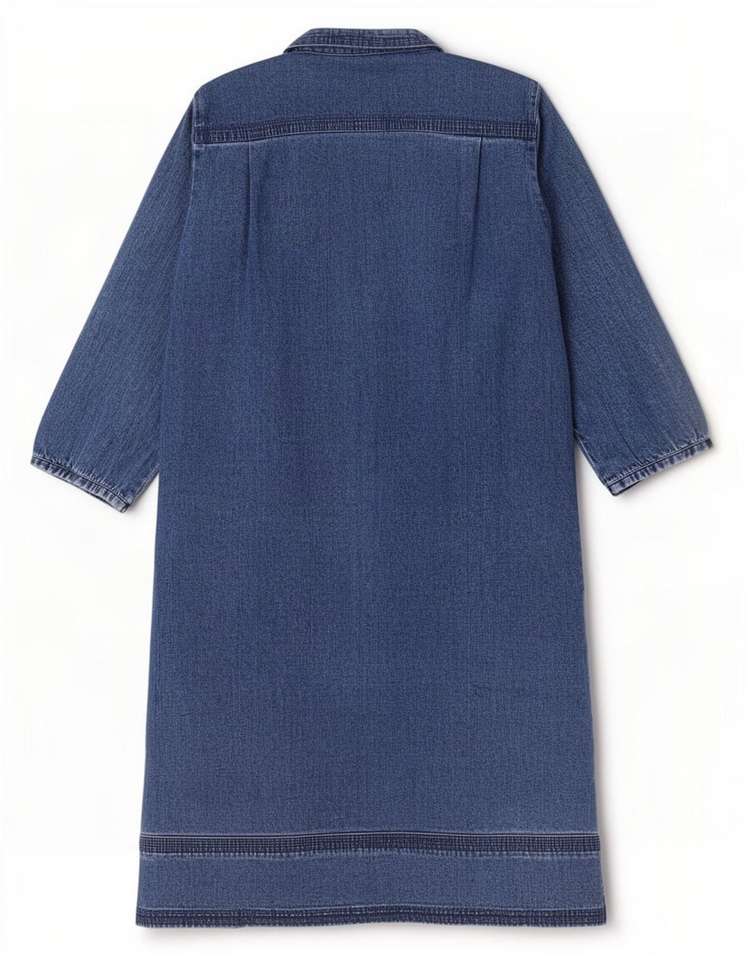 Orvis Dame denimkjole med 3/4 ærmer US 8 Medium Blue Cotton