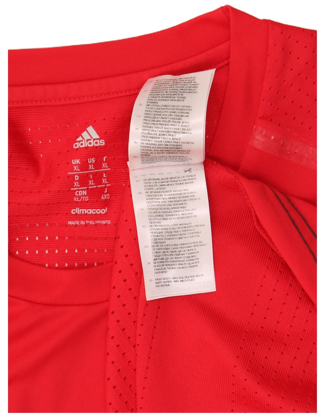 Adidas Herre Climacool T-Shirt Top XL Rød Polyester